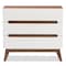 Baxton Studio Calypso Mid-Century White and Walnut Wood 3-Drawer Storage Chest 137-7499 - alternate 6